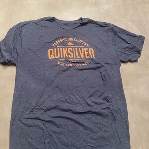 Quiksilver Men's Navy and Orange Tee